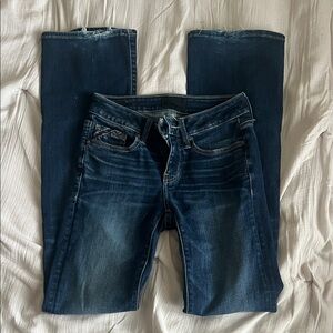 Buckle Dark Blue Straight Leg Jeans